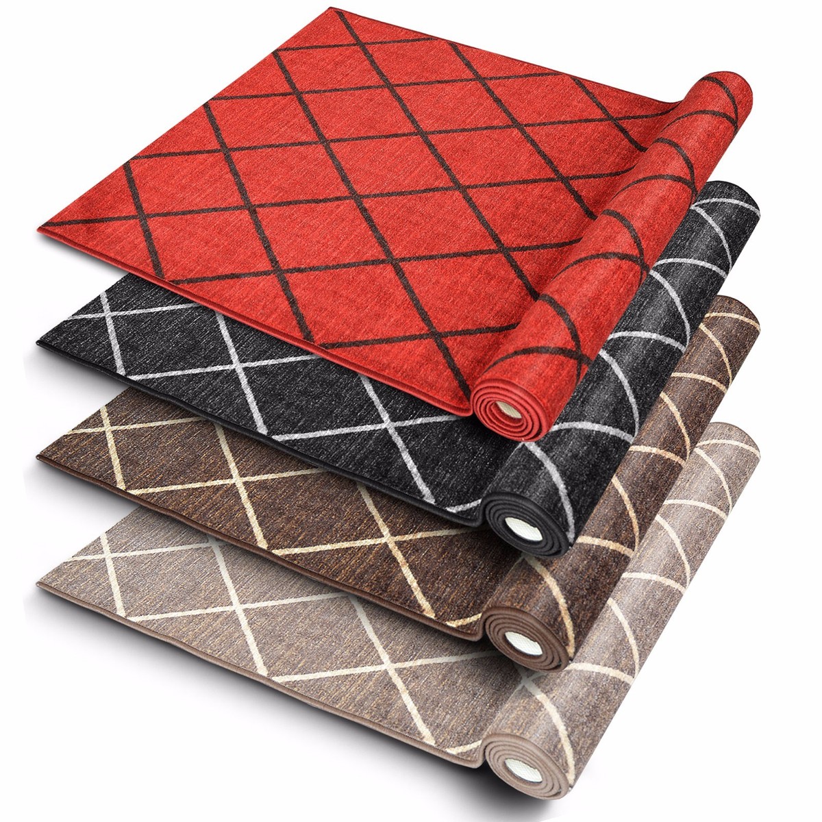 Teppichläufer Cosenza – Retro Rauten-Muster, 80x300 Cm, Flauschig & Pflegeleicht Für Flur & Küche