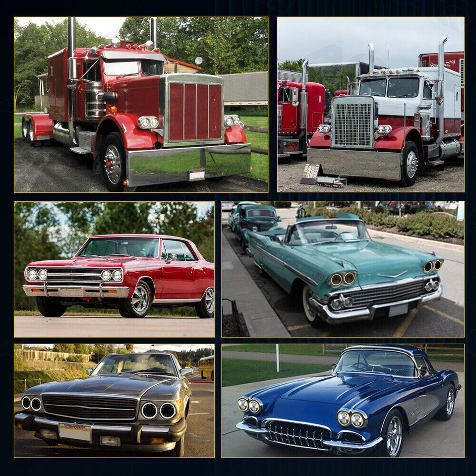 4 PIEZAS 5.75 5 3/4" Proyector Negro LED Faros para Kenworth W900A Peterbilt 359 Foto 4 de 4