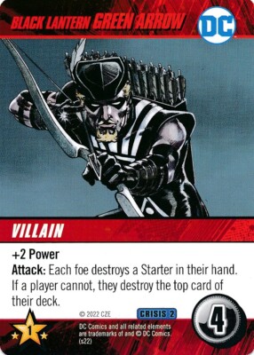 BLACK LANTERN GREEN ARROW DC Comics Deck Building Game card CRISIS 2