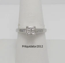 1/2CT Natural Diamond Anniversary Engagement Wedding Bridal Ring 14K White Gold