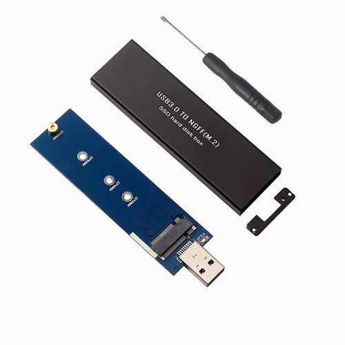 USB3.0 to SATA Based 2280 M.2 NGFF SATA SSD Portable Enclosure Storage Box Black - Picture 2 of 12