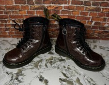 Dr. Martens 1460 Glitter T Sparkle Boots Toddler Size 9 With Zipper.