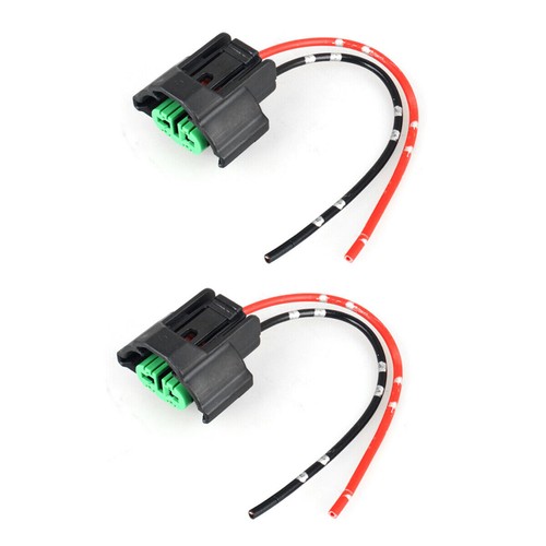 Two Harness Head Light Low Beam Bulb Plug Connector 2x Wire Pigtail Female C H11 - Picture 2 of 7
