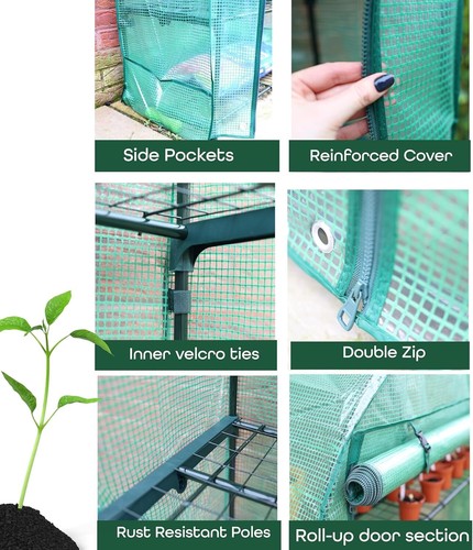 2-Tier Mini Greenhouse with Zippered Cover: Indoor & Outdoor Plant Haven - Picture 7 of 8