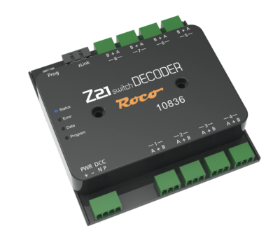 Roco 10836 Z21 DCC Switch DECODER for up to 8 switches or to 16