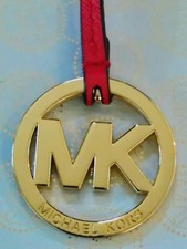 MICHAEL KORS GOLD MK LOGO CHARM / DARK SANGRIA SAFFIANO LEATHER HANDBAG FOB