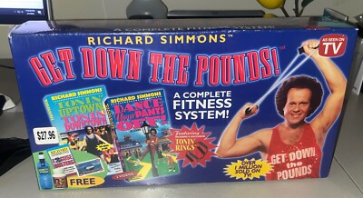 Richard Simmons Get Down The Pounds! With Bonus Latin Blast-Off VHS Tape Sealed!