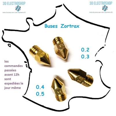 Buses pour Zortrax M200 0,2 0,3 0,4 0,5 nozzle 3d printer
