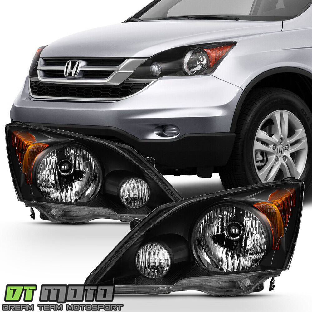 Blk For 2007 2008 2009 2010 2011 Honda CR-V CRV Headlights Headlamps  Left+Right