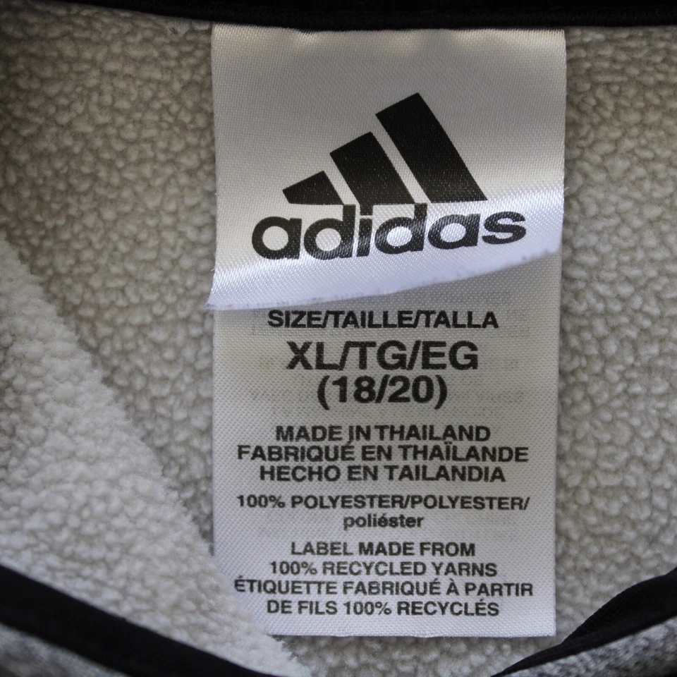 Adidas Hoodie Sweatshirt Pullover Youth Boys XL 18/20 Gray With Black Graphics - Image 2 of 4