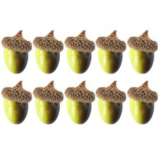 10 Pcs Wooden Artificial Acorn Christmas Decorative Accessories for Crafts