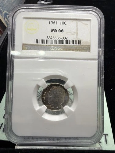 1961 TONED Roosevelt Dime MS 66 NGC Silver 10C Uncirculated