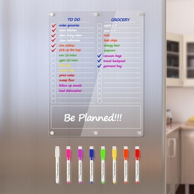 Acrylic Grocery List Magnet Pad for Fridge, Reusable to Do List for Refrigera...