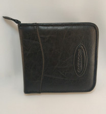 Case Logic Black Leather 24 CD DVD Zip Storage Case