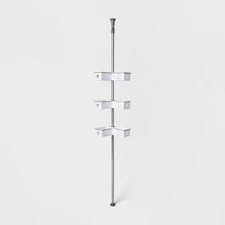 Room Essentials Steel L-Shaped Corner Tension Pole Shower Caddy Holds Up to