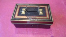 VINTAGE  METAL CASH BOX  DESK TOP STORAGE BOX  NOVELTY  EDWARD SHARP & SONS TIN