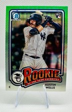 Topps 2024 Bowman Austin Wells Yankees Rookie Green Refractor  #ROY-2