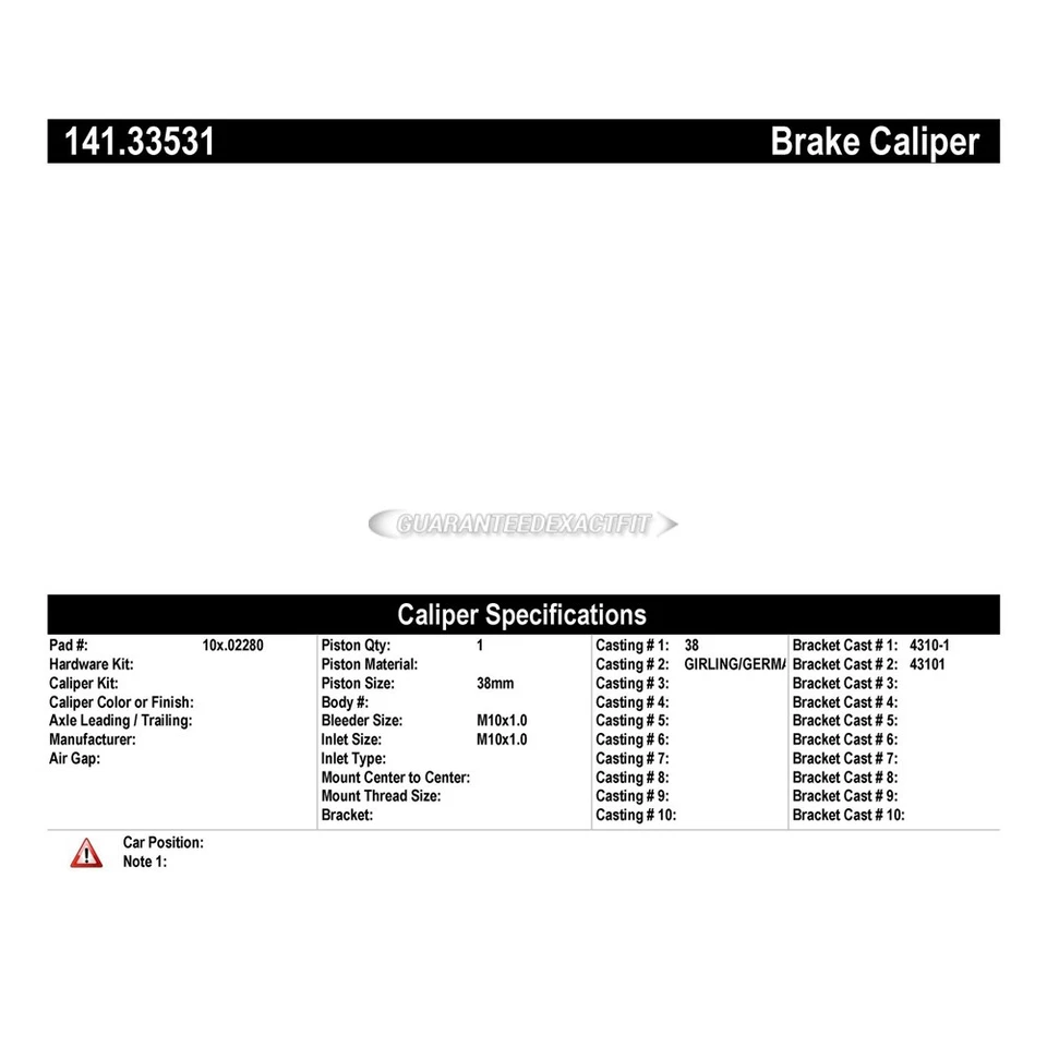 For Audi 90 Quattro 1993 1994 1995 Centric Rear Right Brake Caliper TCP - Image 2 of 3