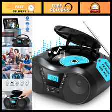 Portable CD Player Boombox with Bluetooth, Stereo Sound, Home Audio System