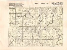 West Part Of Sampson Township c1958 Chippewa County WI Plat Map TK30