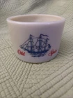 Vintage old spice shaving mug cup 1930/1940 white milk glass