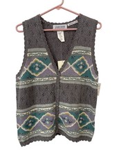 Vintage Jantzen Classics Sweater Vest Size Medium Gray Cottagecore Deadstock NEW