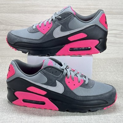 Nike Air Max 90 Wolf Grey Hyper Pink Sneakers DM0029-010 Men's