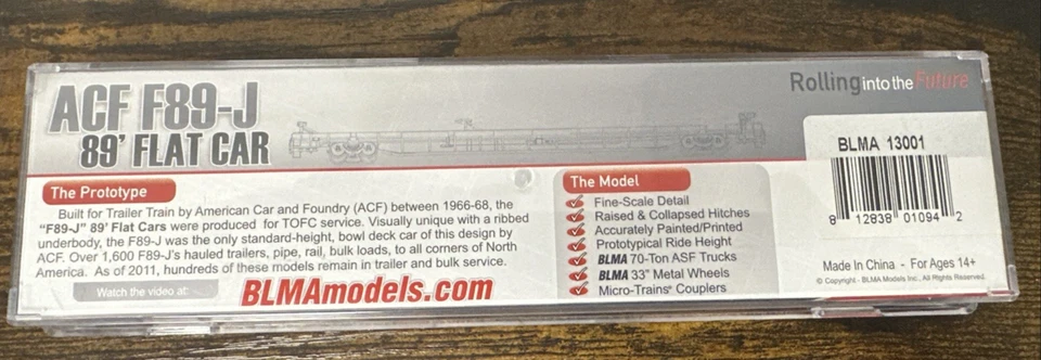 BLMA N Scale #13001 ACF F89-J 89' Flat Car - RTTX #600963 RTR NIB 1:160 - Image 4 of 4