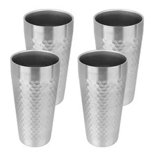 4 Pack Stainless Steel Insulated Cup Double Wall, 22 oz Stackable Metal Cups ...