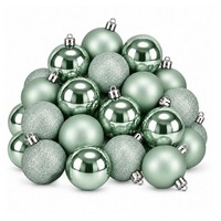 Mica Decorations Weihnachtskugeln HellgrüN 27-Teilig - Unzerbrechliche Christbau