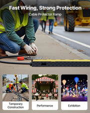 Cable Protector Ramp TPU Cord Cover 22000 lbs/axle Capacity 2 Channel