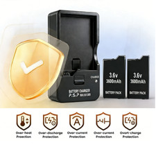2x Rechargeable 3600mah Battery Charger for Sony PSP Slim 2000/3000