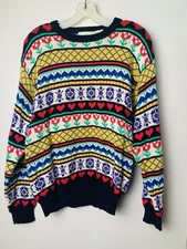 Vintage Women’s  Eagles Eye Sweater, Bright  Colors! Women’s Size M