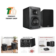 Passive Bookshelf Speakers, 2-Way Passive Speakers, 3.5" Woofer & Silk Horn T...