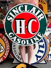 Vintage Old Style Sign Sinclair HC Gas NOT Porcelain Made in USA 30x30