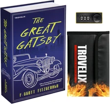 Book Safe with Combination Lock, Hidden Safe (9.5 X 6.2 X 2.2 Inch) with Firepro