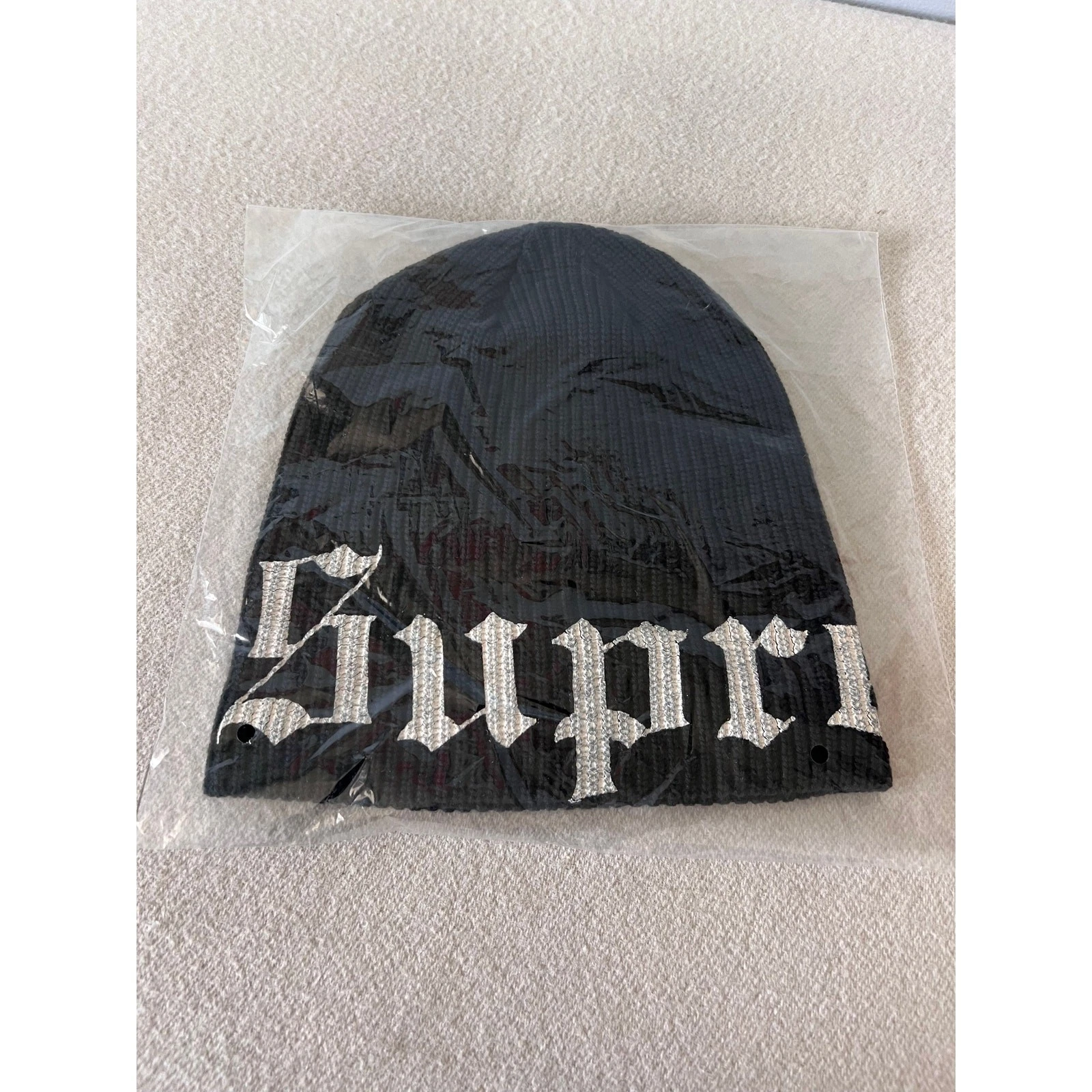 Bonnet Supreme ancien imprimé anglais Skullcap   Noir   NEUF