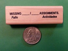 Missing / Assignments, Bilingual Engl/Spanish Stamp