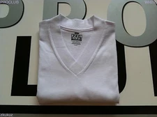 6 NEW PROCLUB V-NECK T-SHIRT COMFORT WHITE BLANK PLAIN PRO CLUB MEDIUM M 6PC