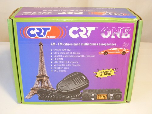 CRT ONE SUPER COMPACT 40 CHANNEL AM/FM DUAL EU/UK MODE CB MOBILE RADIO - Zdjęcie 2 z 14