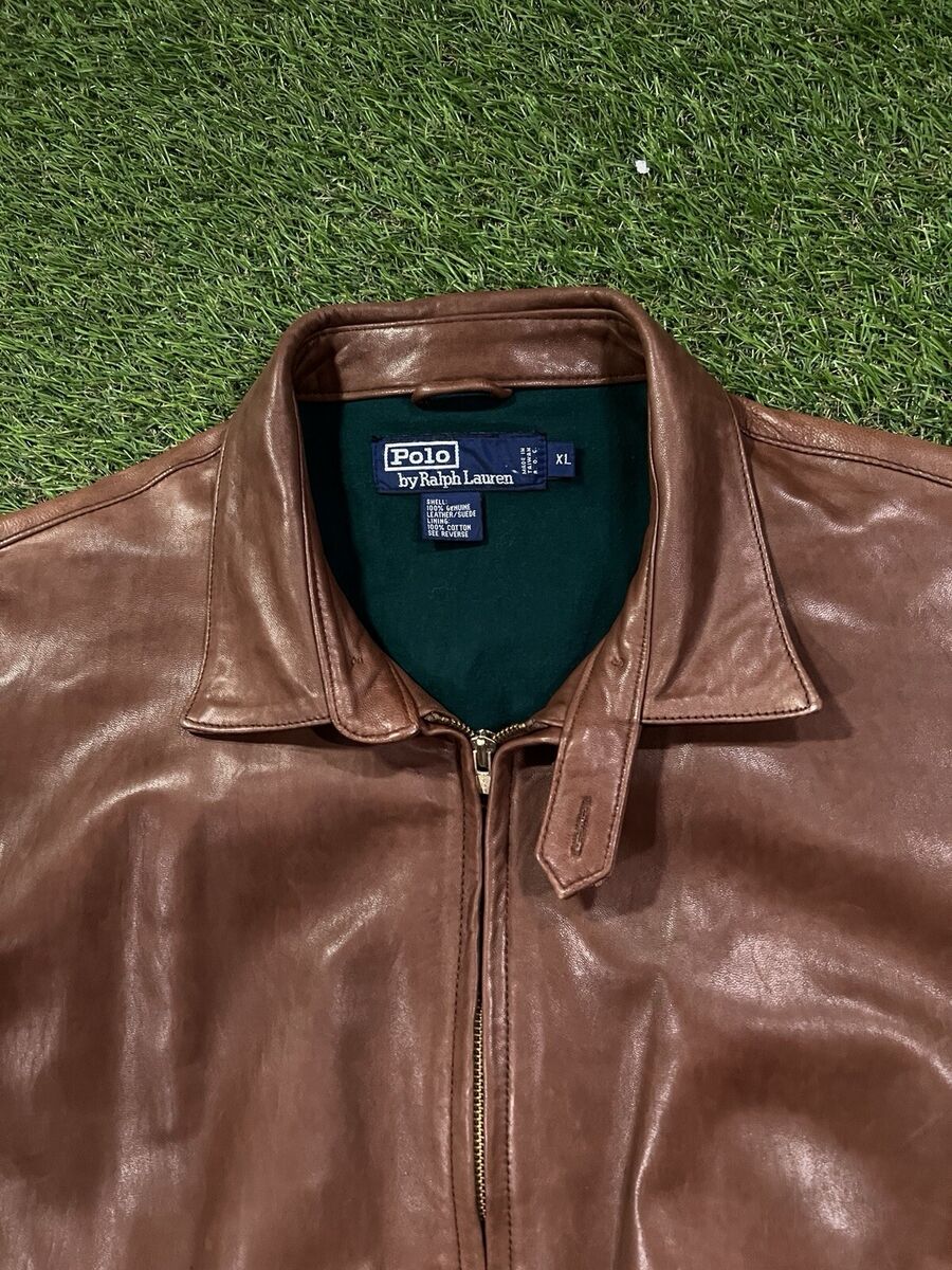 Vintage 90s Polo Ralph Lauren Men's Light Brown Leather Vintage 90s Polo Ralph Lauren Men's Light Brown Leather