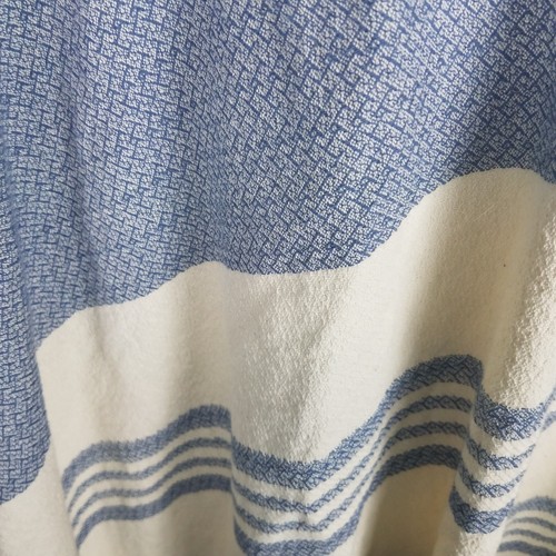 Tribe Alive Poncho Blue Ivory Striped 100% Cotton Made in India One Size  - Picture 5 of 7
