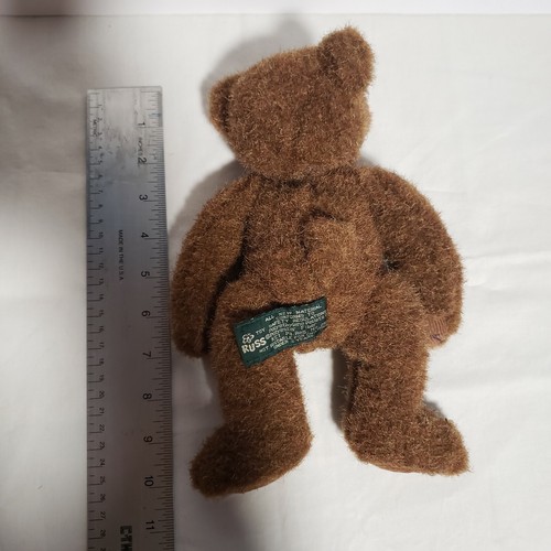 Russ Berrie Cameron Brown Teddy Bear 10" Item #1675 Wire Hair Corduroy Paws - Picture 6 of 10