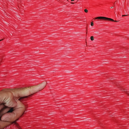 Michael Bastian Long Sleeve Red White Heathered Size Medium 100% Cotton READ DES - Picture 3 of 10