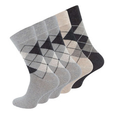 Mens Socks 6 pairs high quality black grey brown cotton socks size 6-8 9-12 
