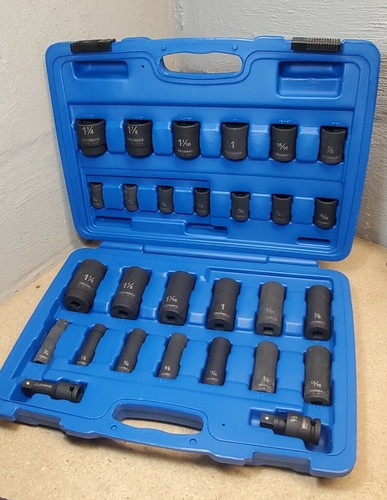 Westward 4prg8a 28 Piece 1 2 Drive Impact Socket Set Standard And Deep Ebay