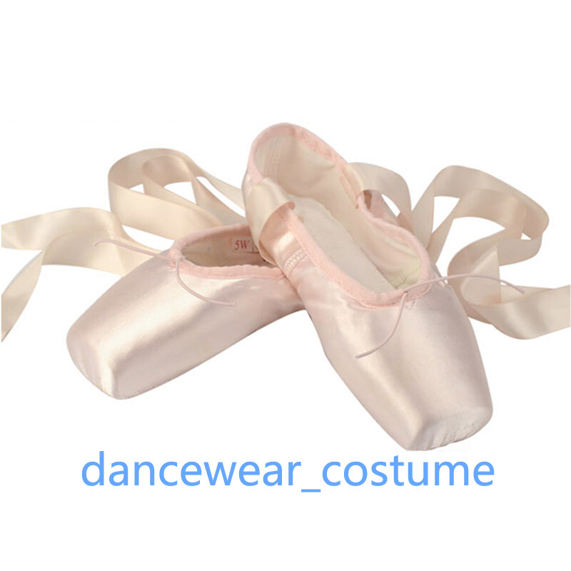 Chaussure de Danse de Pointe Chaussures de Ballet en Satin Rose avec  Capuchons d'orteils Protecteurs et Ruban pour Femme Fille 34 EU :  : Mode