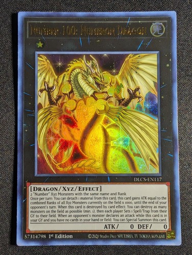 Yugioh - Number 100: Numeron Dragon DLCS-EN117 1st Edition Ultra Rare NM - Picture 1 of 2