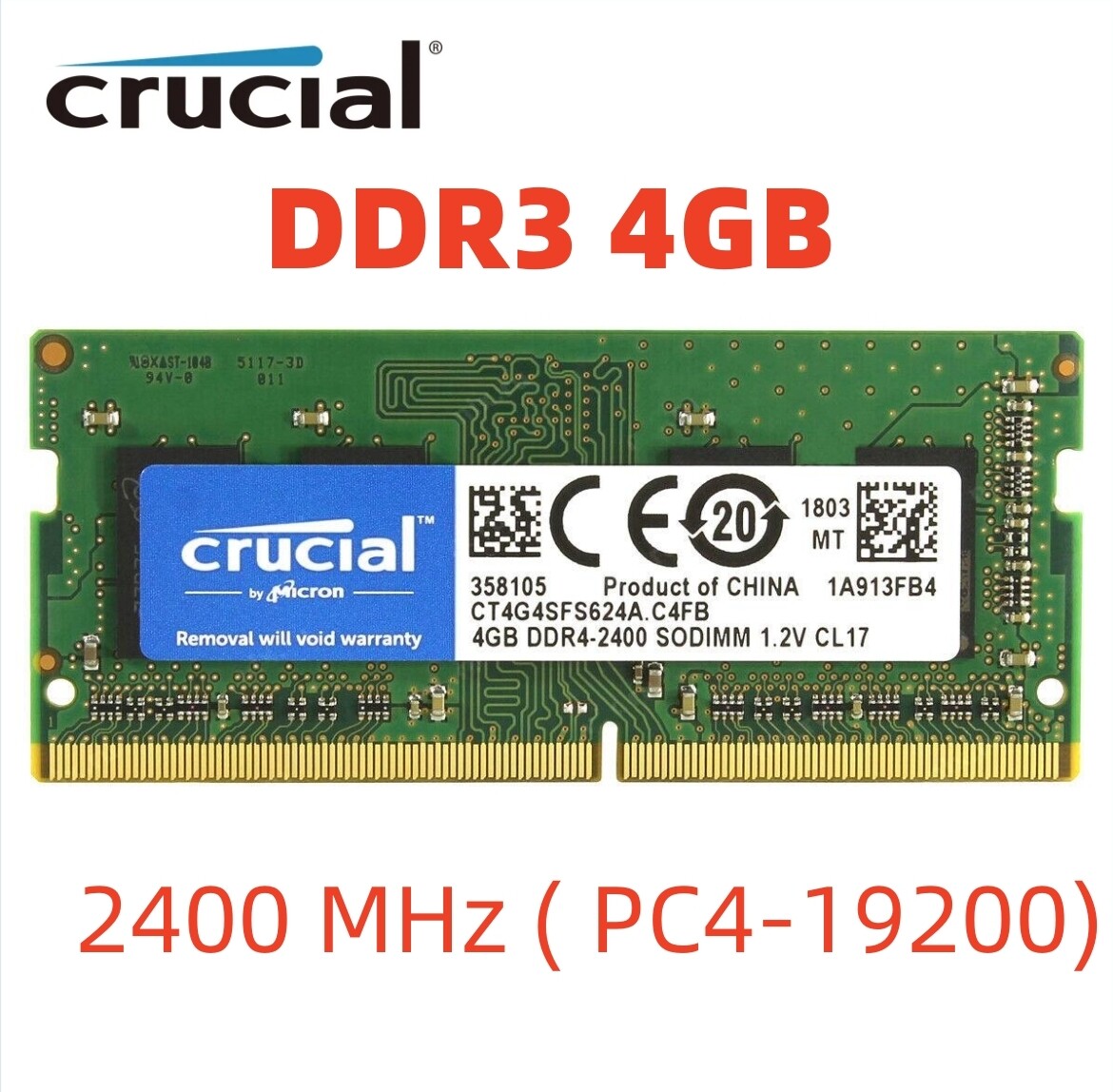 Crucial 4gb 4gb Ddr4 Ram 2400mhz Laptop Ddr4 Sodimm 4gb Ram