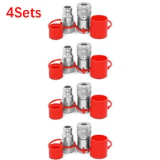 4Sets 3/4" NPT Pair Hydraulic Flat Face Quick Coupler Skid Steer Bobcat